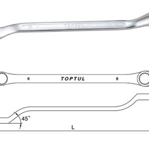 Kunci Double Ring Wrench 45 Deg Offset 8x10mm Toptul AAEH0810-0