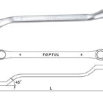 Kunci Double Ring Wrench 45 Deg Offset 10x12mm Toptul AAEH1012-0