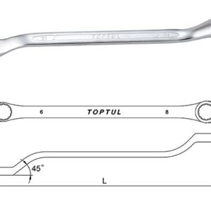 Kunci Double Ring Wrench 45 Deg Offset 10x12mm Toptul AAEH1012-0