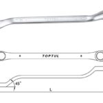 Kunci Pas Double Ring Wrench 45 Deg Offset 12x13 mm Toptul AAEH1213-0