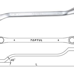 Kunci Pas Double Ring Wrench 45 Deg Offset 12x13 mm Toptul AAEH1213-0