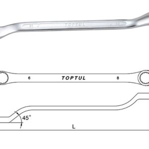 Kunci Pas Double Ring Wrench 45 Deg Offset 14x17 mm Toptul AAEH1417-0