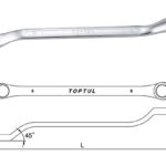 Kunci Pas Double Ring Wrench 45 Deg Offset 17x19 mm Toptul AAEH1719-0