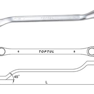 Kunci Pas Double Ring Wrench 45 Deg Offset 17x19 mm Toptul AAEH1719-0