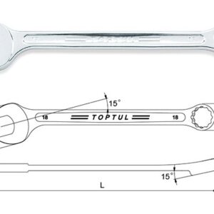 Kunci Kombinasi Super Torque Combination Wrench 15deg 12mm Toptul AAEW1212-0