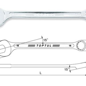 Kunci Kombinasi Super Torque Combination Wrench 15deg 16mm Toptul AAEW1616-0