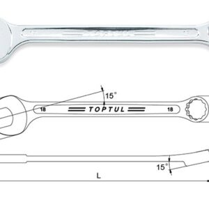 Kunci Kombinasi Super Torque Combination Wrench 15deg 18mm Toptul AAEW1818-0