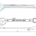 Kunci Kombinasi Hi-Performance Combination Wrench 15 Deg Offset 10mm Toptul AAEX1010-0