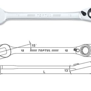Kunci Kombinasi Reversible Ratchet Combination Wrench Gear 10mm Toptul ABAF1010-0