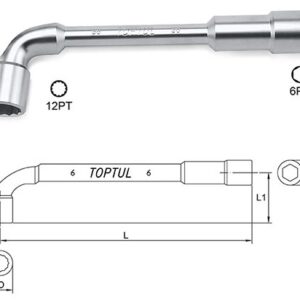 Kunci Pas Angled Socket Wrench 8 mm Toptul AEAE0808-0