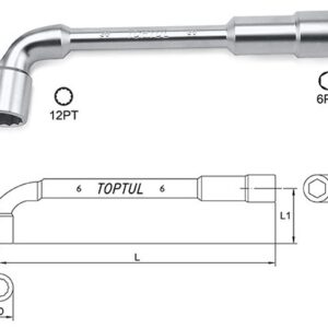 Kunci Pas Angled Socket Wrench 9 mm Toptul AEAE0909-0