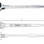 Kunci Sock Ganda Double Socket Ratchet Wrench Gear 27x32mm Toptul AEAH2732-0