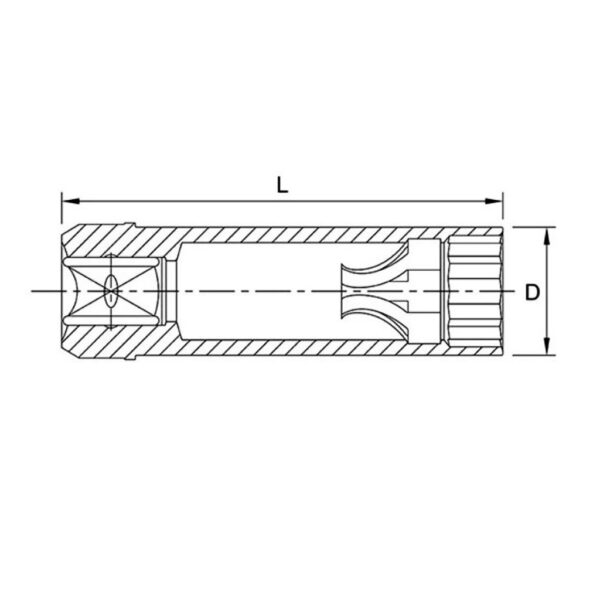 Kunci Sock 3Per8 Inch Dr. Spark Plug Socket Leaf Spring 14mm Toptul BAAX1214-32957