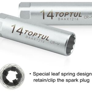 Kunci Sock 3Per8 Inch Dr. Spark Plug Socket Leaf Spring 14mm Toptul BAAX1214-0
