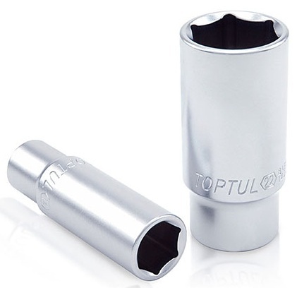 Kunci Sock Deep Sockets 6Pt 22mm 3/8 Inch Drive Toptul BAEE1222-0