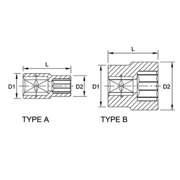 Kunci Sock 1/4 Inch Drive 12PT Sockets 4mm Toptul BAEB0804-33058