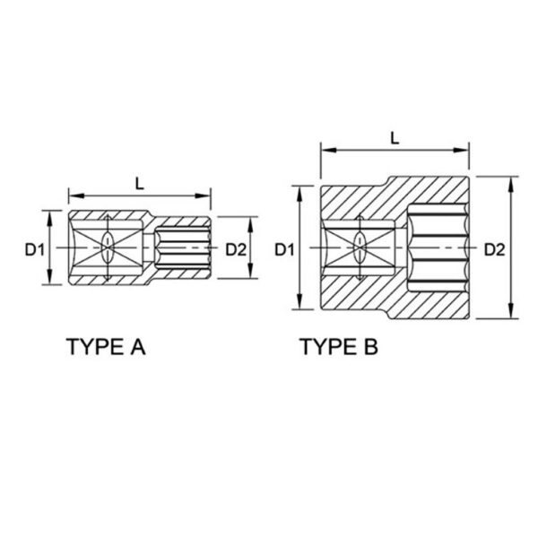 Kunci Sock 3/8 Inch Drive 12PT Sockets 9mm Toptul BAEB1209-33077