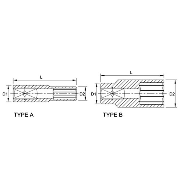 Kunci Sock Deep Sockets 12Pt 9mm 1/2 Inch Drive Toptul BAEF1609-33491