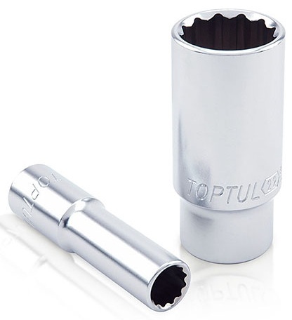 Kunci Sock Deep Sockets 12Pt 8mm 3/8 Inch Drive Toptul BAEF1208-0
