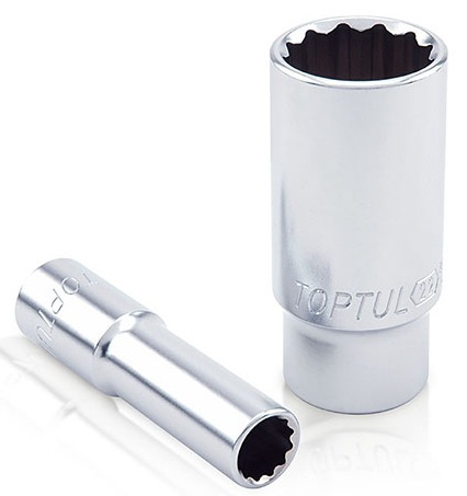 Kunci Sock Deep Sockets 12Pt 22mm 3/8 Inch Drive Toptul BAEF1222-0