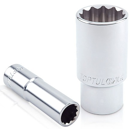 Kunci Sock Deep Sockets 12Pt 9mm 1/2 Inch Drive Toptul BAEF1609-0