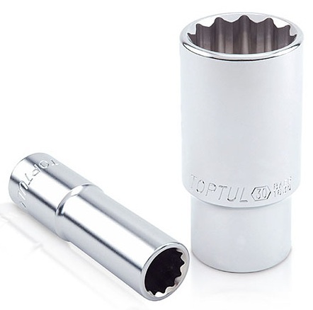Kunci Sock Deep Sockets 12PT 1/2" Drive 27mm Toptul BAEF1627-0
