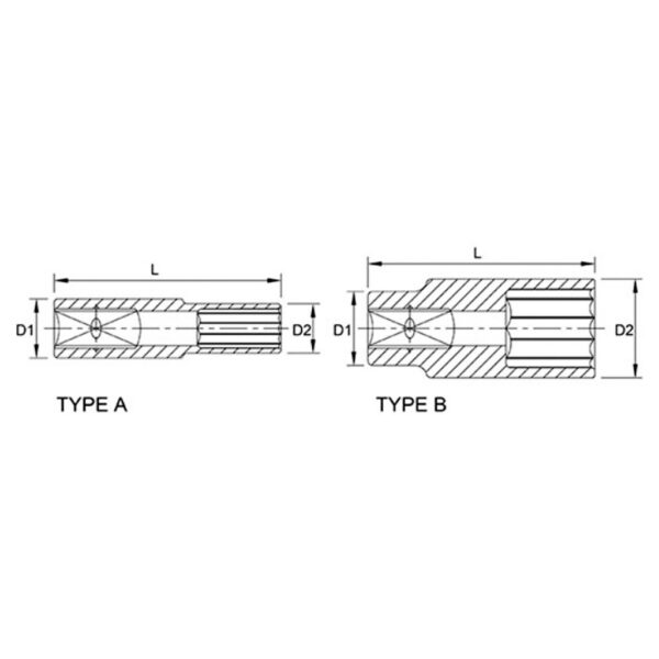 Kunci Sock Deep Sockets 12PT 1/2" Drive 22mm Toptul BAEF1622-33535