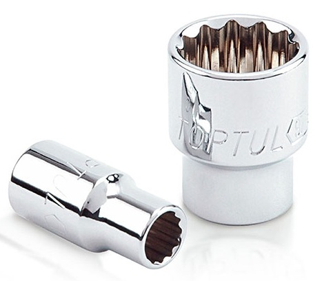 Kunci Sock 1/4" DR. 12PT Sockets 1/2" Toptul BBEB0816-0