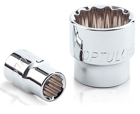 Kunci Sock 3/8" DR 12PT Socket 9/16" Toptul BBEB1218-0