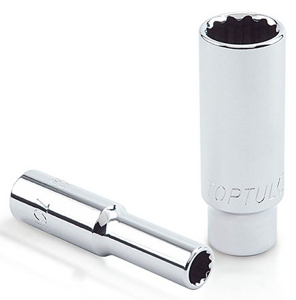 Kunci Sock 1/4" DR. 12PT Deep Sockets 9/32" Toptul BBEF0809-0
