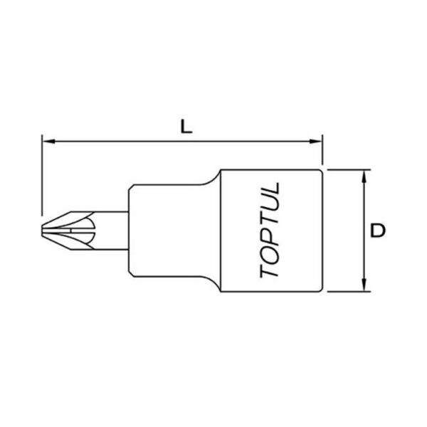 Kunci Sock 1/4" DR. Pozi Bit Sockets PZ1 Toptul BCBA08P152-33852