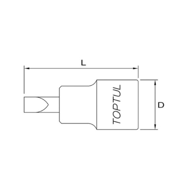 Kunci Sock 1/2" DR. Slotted Bit Sockets 1.2x8mm Toptul BCCA1608-33593