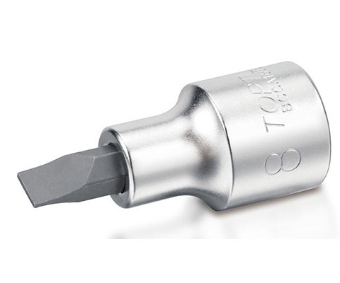 Kunci Sock 1/4" DR. Slotted Bit Sockets 0.5x4mm Toptul BCCA0804-0