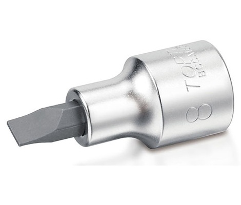 Kunci Sock 1/4" DR. Slotted Bit Sockets 0.6x4.5mm Toptul BCCA084E-0