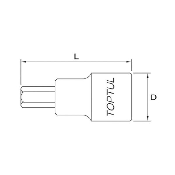 Kunci Sock 1/2" DR. Hex Bit Sockets 5mm Toptul BCDA1605-33607