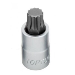 Kunci Sock Spline Bit Sockets Satin 1/2" DR M10 55 mm TOPTUL BCHA161052-0