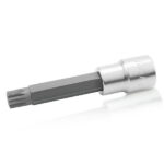 Kunci Sock Spline Bit Sockets Long 1/2" DR M6 100 mm TOPTUL BCJA1606-0