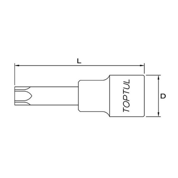 Kunci Sock Star Tamperproof Bit Sockets T50 1/2" Dr. Toptul BCKA165052-33654