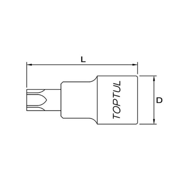 Kunci Sock Star Tamperproof Bit Sockets T60 1/2" Dr. Toptul BCLA1660-33666