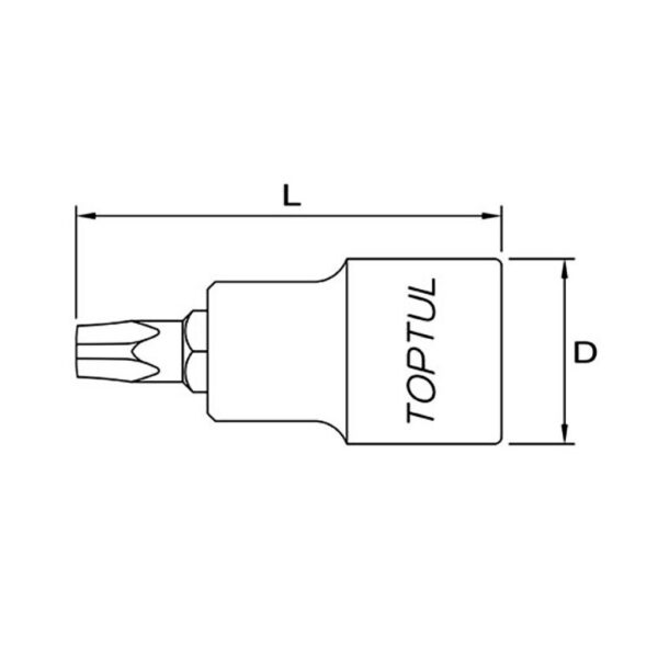 Kunci Sock Pentacle Bit Sockets T45 1/2" Dr. Toptul BCNA1645-33678