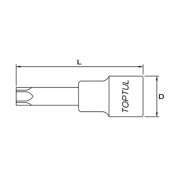 Kunci Sock Star Tamperproof Bit Sockets Extra Long T55 1/2" Dr. Toptul BCVA1655-33692