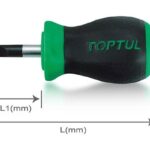 Obeng Stubby Slotted Anti-Slip Screwdrivers 1.0x5.5 mm Toptul FABB5E03-0