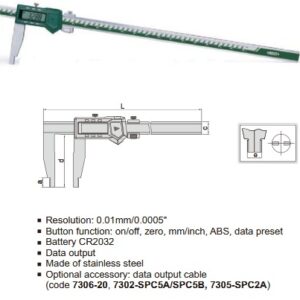 Digital Caliper (Jaw Length 150mm) 0-600mm/0-24" Insize 1106-602-0