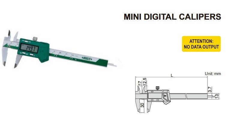 Mini Digital Caliper 0-100mm/0-4" Insize 1111-100A-0