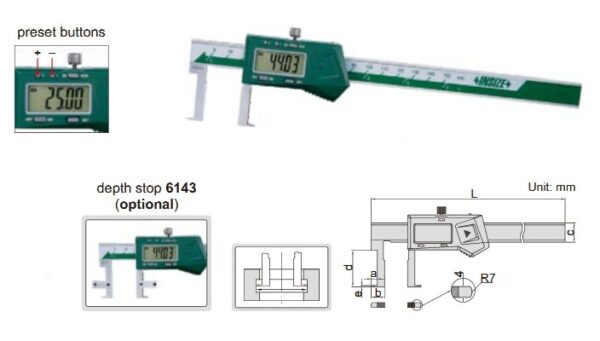 Digital Inside Groove Caliper Insize 1120-150A-0
