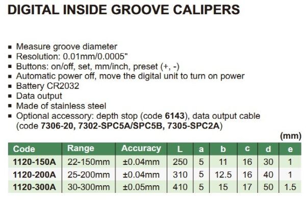 Digital Inside Groove Caliper Insize 1120-200A-23597