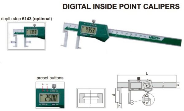Digital Inside Point Caliper Insize 1121-150A-0