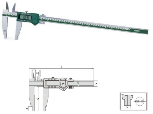 Digital Caliper (Jaw Length 100mm) 0-300mm/0-12" Insize 1136-301-0