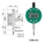 Digital Indicator (flat back) 12.7mm/0.5" Insize 2103-10F-0