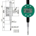 Digital Indicator (lug back) 25.4mm/1" Insize 2103-25-0